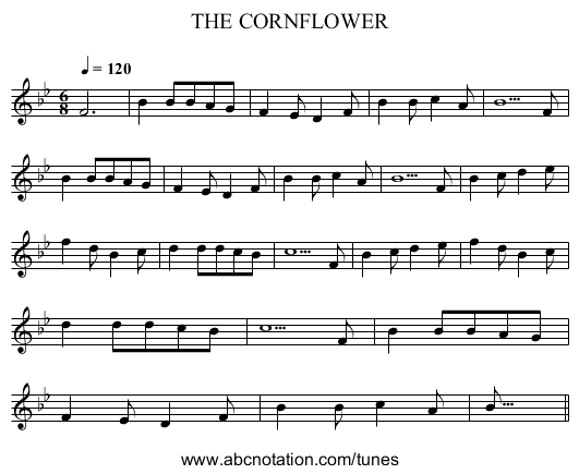 THE CORNFLOWER - staff notation