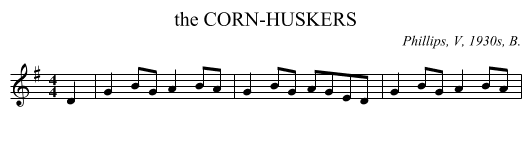 the CORN-HUSKERS - staff notation