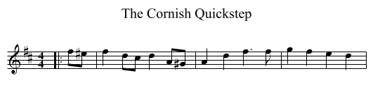 The Cornish Quickstep - staff notation