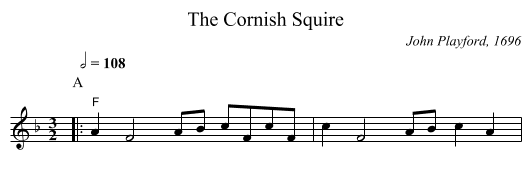 The Cornish Squire - staff notation
