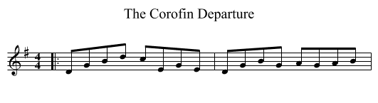 The Corofin Departure - staff notation