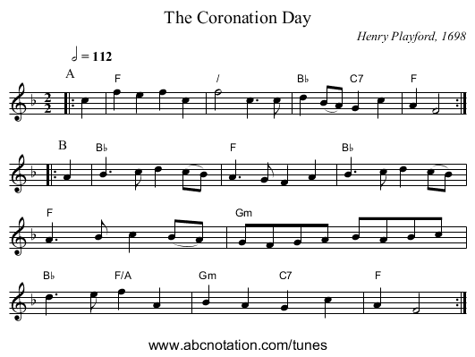 The Coronation Day - staff notation