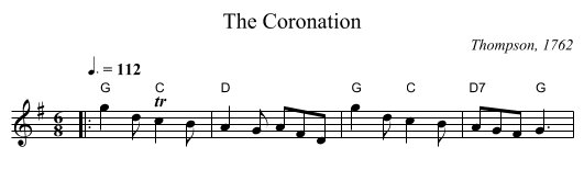 The Coronation - staff notation