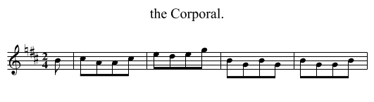 the Corporal. - staff notation