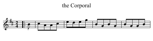 the Corporal - staff notation