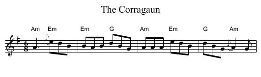 The Corragaun - staff notation