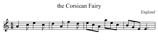 the Corsican Fairy - staff notation