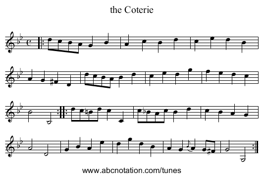 the Coterie - staff notation