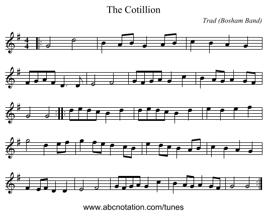 The Cotillion - staff notation