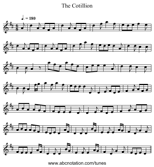 The Cotillion - staff notation