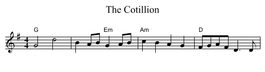 The Cotillion - staff notation