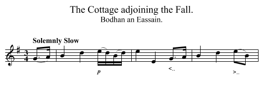 The Cottage adjoining the Fall. - staff notation