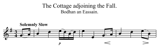 The Cottage adjoining the Fall. - staff notation