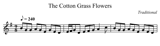 The Cotton Grass Flowers - staff notation