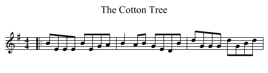 The Cotton Tree - staff notation