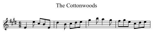 The Cottonwoods - staff notation