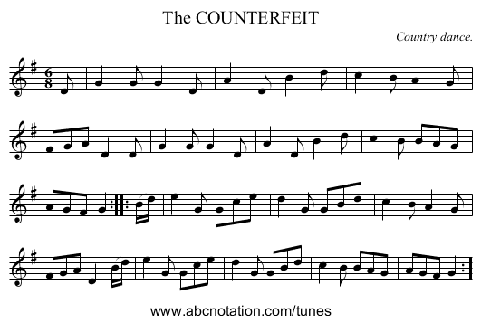 The COUNTERFEIT - staff notation