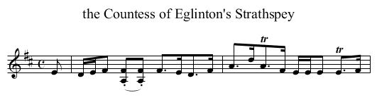 the Countess of Eglinton's Strathspey - staff notation