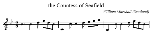 the Countess of Seafield - staff notation