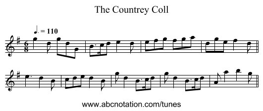 The Countrey Coll - staff notation