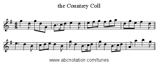 the Countrey Coll - staff notation