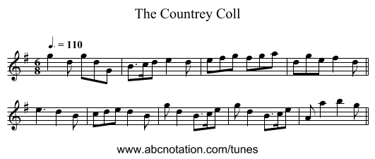 The Countrey Coll - staff notation