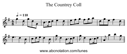 The Countrey Coll - staff notation