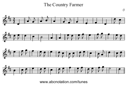 The Country Farmer - staff notation