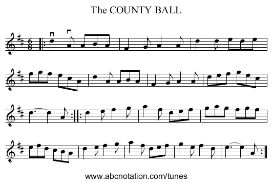 The COUNTY BALL - staff notation