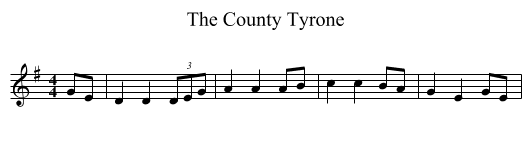 The County Tyrone - staff notation