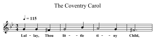The Coventry Carol - staff notation