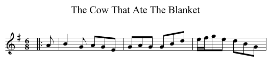 The Cow That Ate The Blanket - staff notation