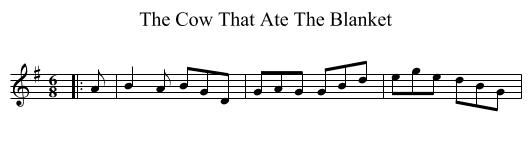 The Cow That Ate The Blanket - staff notation