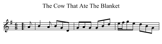 The Cow That Ate The Blanket - staff notation