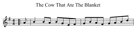 The Cow That Ate The Blanket - staff notation