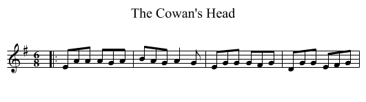 The Cowan's Head - staff notation