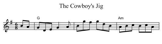 The Cowboy's Jig - staff notation