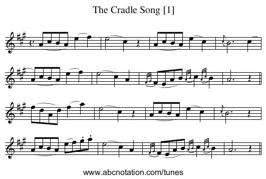 The Cradle Song [1] - staff notation