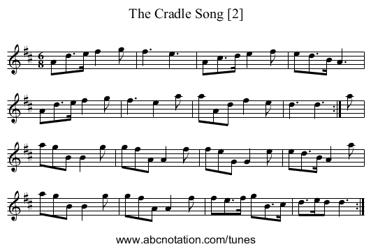 The Cradle Song [2] - staff notation