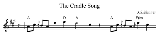 The Cradle Song - staff notation