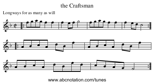 the Craftsman - staff notation