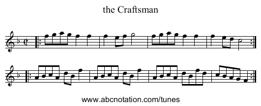 the Craftsman - staff notation