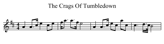 The Crags Of Tumbledown - staff notation