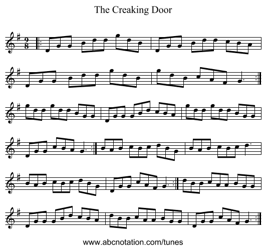 The Creaking Door - staff notation