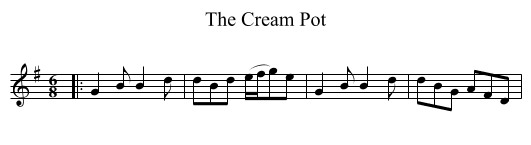 The Cream Pot - staff notation