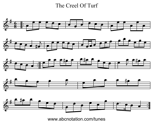 The Creel Of Turf - staff notation