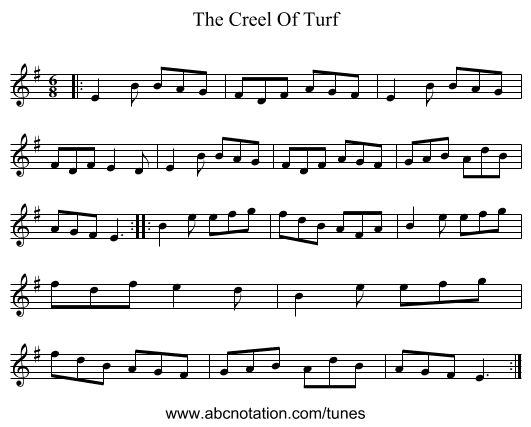 The Creel Of Turf - staff notation