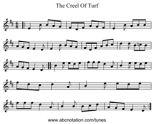 The Creel Of Turf - staff notation