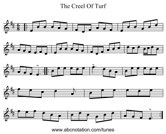 The Creel Of Turf - staff notation