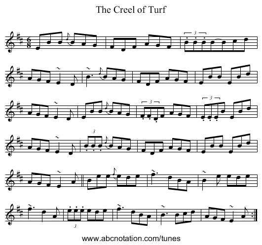 The Creel of Turf - staff notation